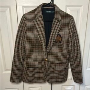 Ralph Lauren Plaid Blazer with Crest